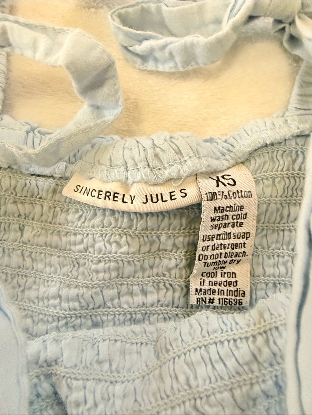 Sincerely Jules Light Blue Tiered Eyelet Mini Dress - Picture 2 of 3